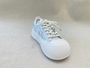 Quality Heightening Sneakers PU White Leather Espadrilles With Pearl Flower wholesale
