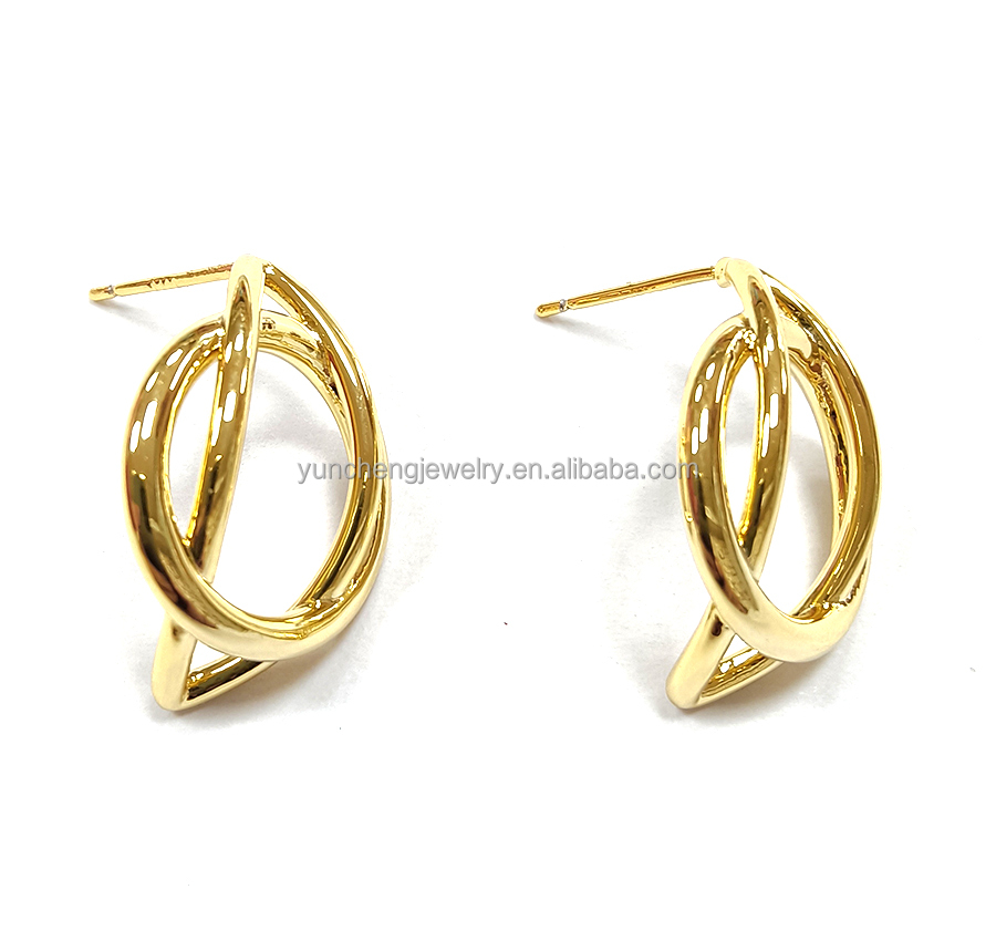 ODM Copper Alloy Medium Hoop Earrings 14k Gold Hoop Earrings Medium