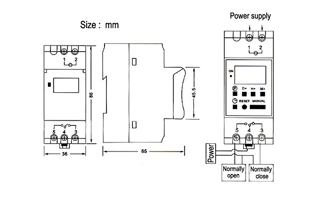 Digital Electronic Timer Switch Kampa DHC15 DC 220V 16A Programmable