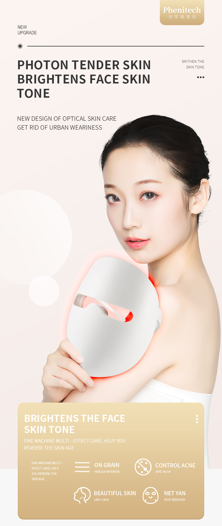 Portable 55pcs Red LED Light Therapy Mask 1100mAh Infrared Facial Mask
