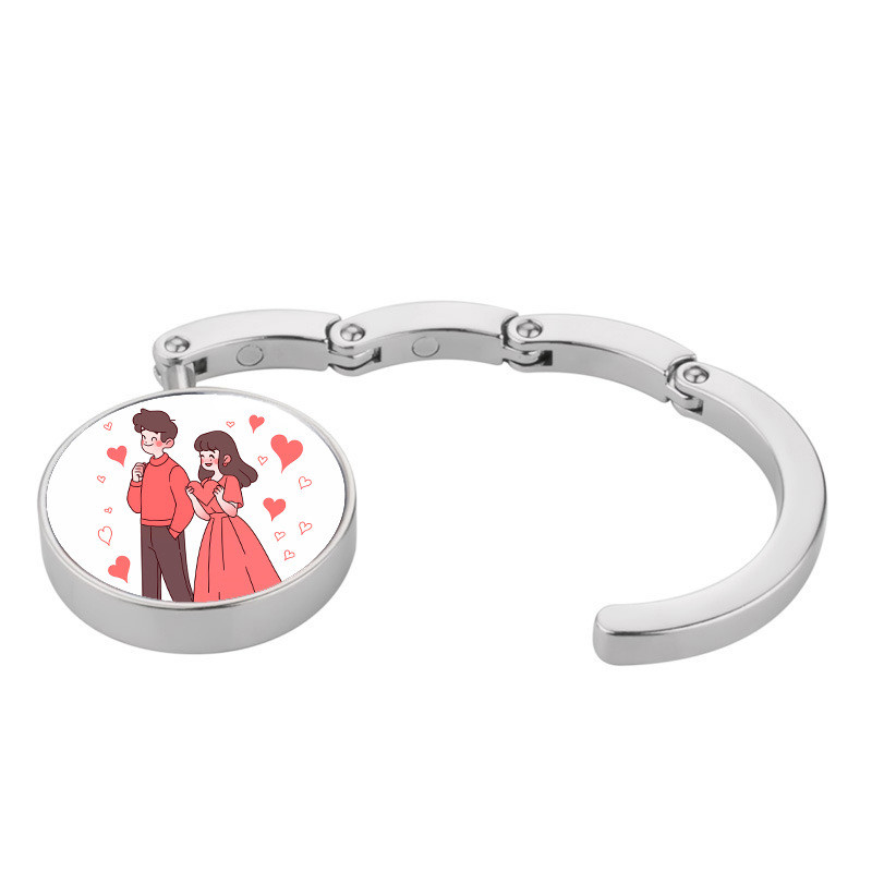 Sublimation Bag Hanger Hook Heart Transfer Printing Metal Blank Custom Bags Hanger