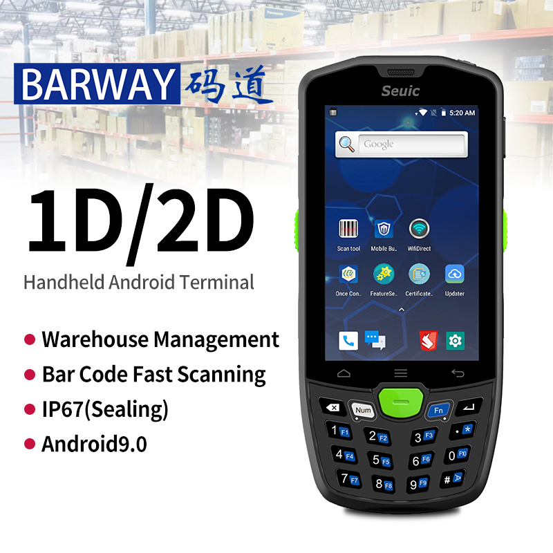 Android 9 Wifi 4G Barcode Scanner Pistol Grip NFC Reader 4500mah