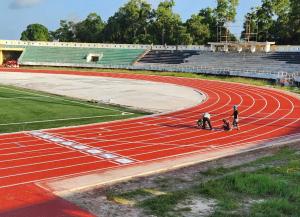 Quality ECO Friendly Semi-prefabricated Polyurethane Plastic Track Surface Material For Stadiums wholesale