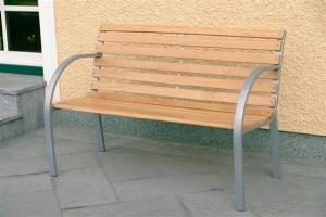 Quality China LFurniture Metal Frame Metal Handrail Wooden Bench-15 wholesale