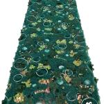 Supoo 3D flowers lace embroidery french lace with sequins wedding bridal dress