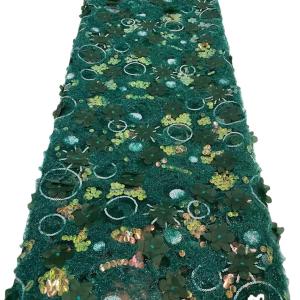 Quality Supoo 3D flowers lace embroidery french lace with sequins wedding bridal dress wholesale