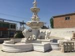 Large White Marble Stone Water Fountain with Horse Statue