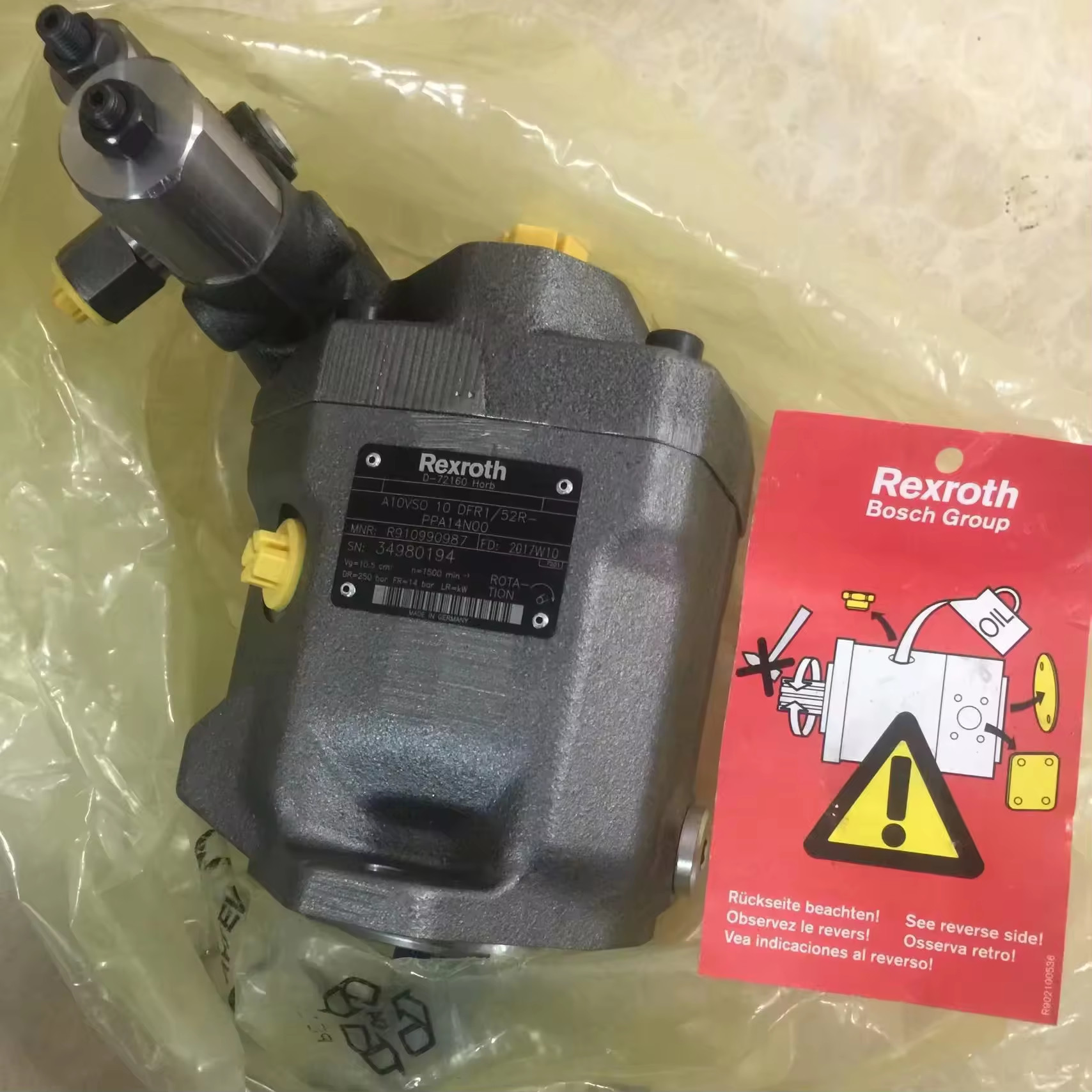 High Pressure Axial Variable Displacement A10VO hydraulic pump For Rexroth Hydraulic Pump A10VSO18DR/31R-VPB12N00