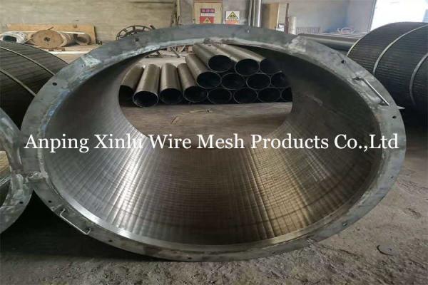 SS Wedge Wire Rotary Drum Screen Johnson Cylinder Basket Diameter 500 X Long