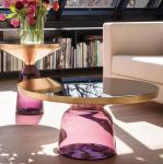Modern Nordic Style Glass Base round table yellow Bell Side Table