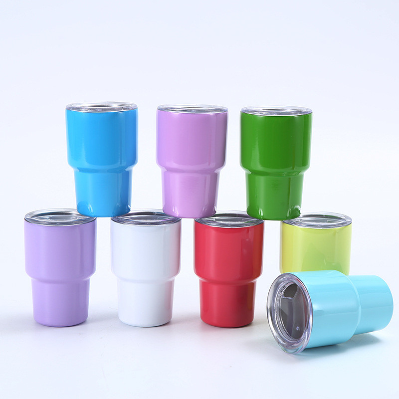 Mini Shot Tumblers 2OZ White Red Green Shot Glasses With Straws Stainless Steel Xmas Party Cups For Home Bar Tea Coffee Cocktails Drinks Gift Supplies