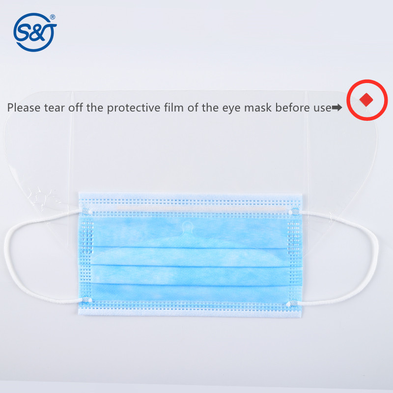 SJ personal protective equipment protection medical mask face shield 3 ply disposable surgical face mask with shield