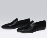 Brown Italian Leather Loafers Mens Woven Leather Loafers with Wave Pattern