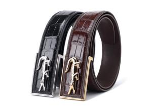Quality Dongguan factory direct supply genuine alligator belt crocodile leather men's belts wholesale