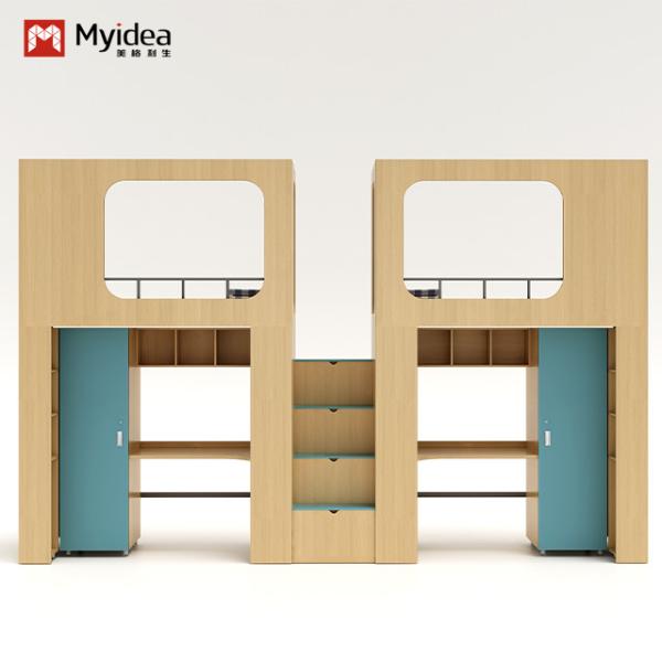Support customization Myidea Office Furniture Colorful Wood Children Bunk Bed