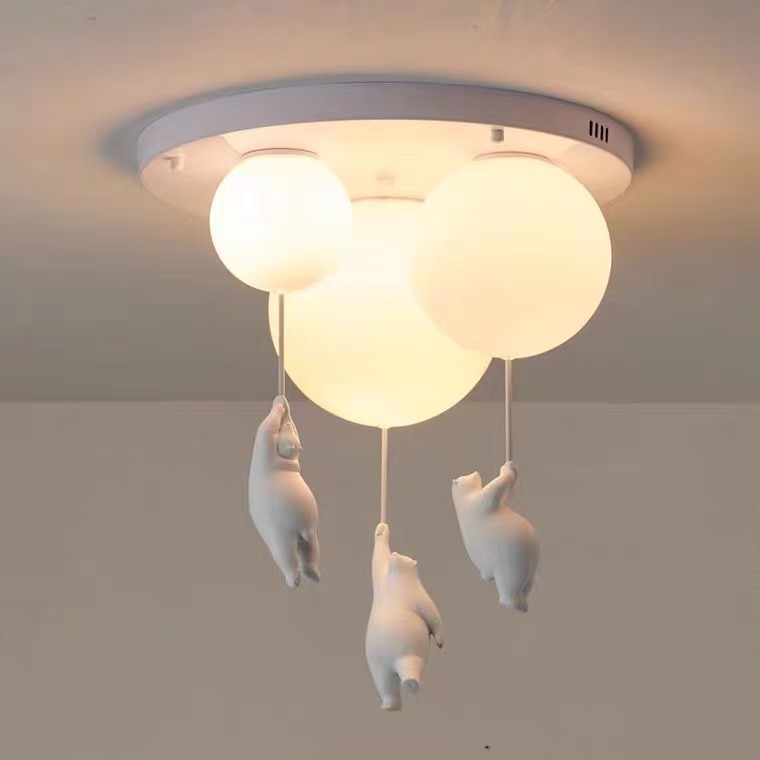 Romantic Kids Children Bed Room Pendant Light Colourful Glass Balloon Led Ceiling Chandelier Lamp