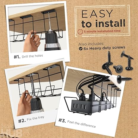 Single Tier Wire Storage Tray The Ultimate Solution for Under Desk Cable Management