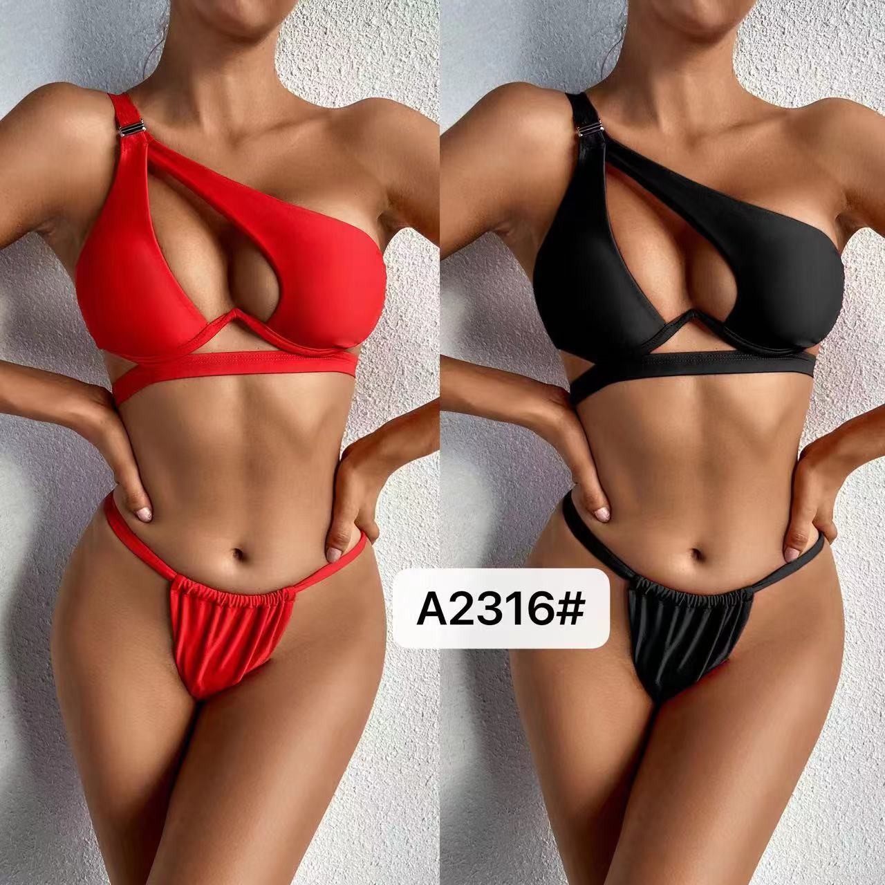 Swimming Suits Bikini Sexy Strength Abrasion Resistance High Elastic Backless Miss Red Black Sexy
