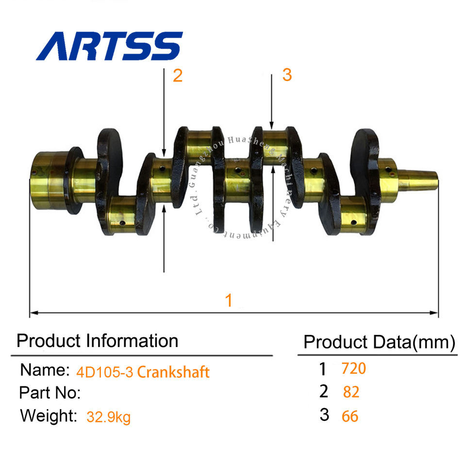 4D105-3 4D105 Excavator Engine Parts Crankshaft 6130-32-1111 6131-32-1101