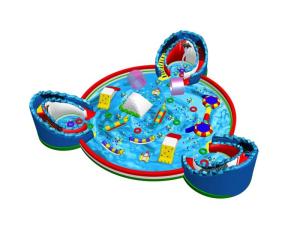 Quality Commercial Inflatable Water Park WithThree Slide Bouncers wholesale