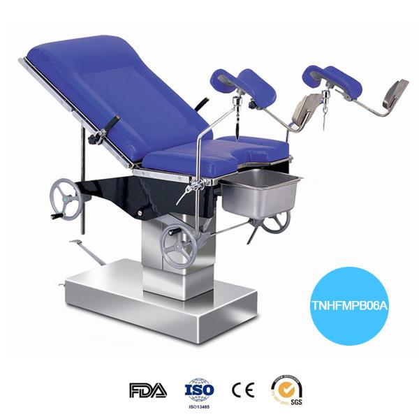 Stainless Steel Hydraulic Operation Table Blue Mattress Labor Control Gyn