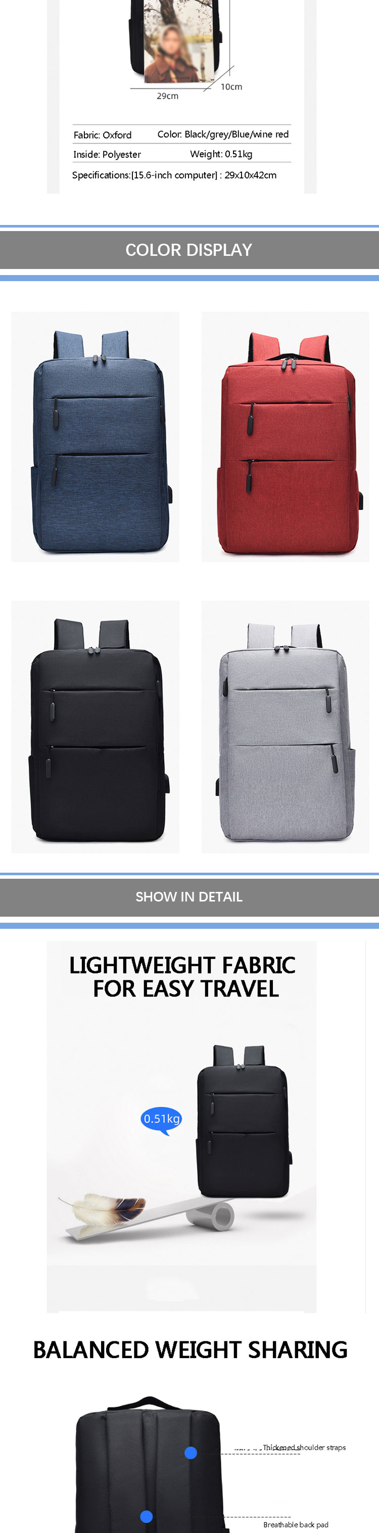 Antitheft Multifunctional Smart Backpack Shoulder Laptop Bag For Men Business