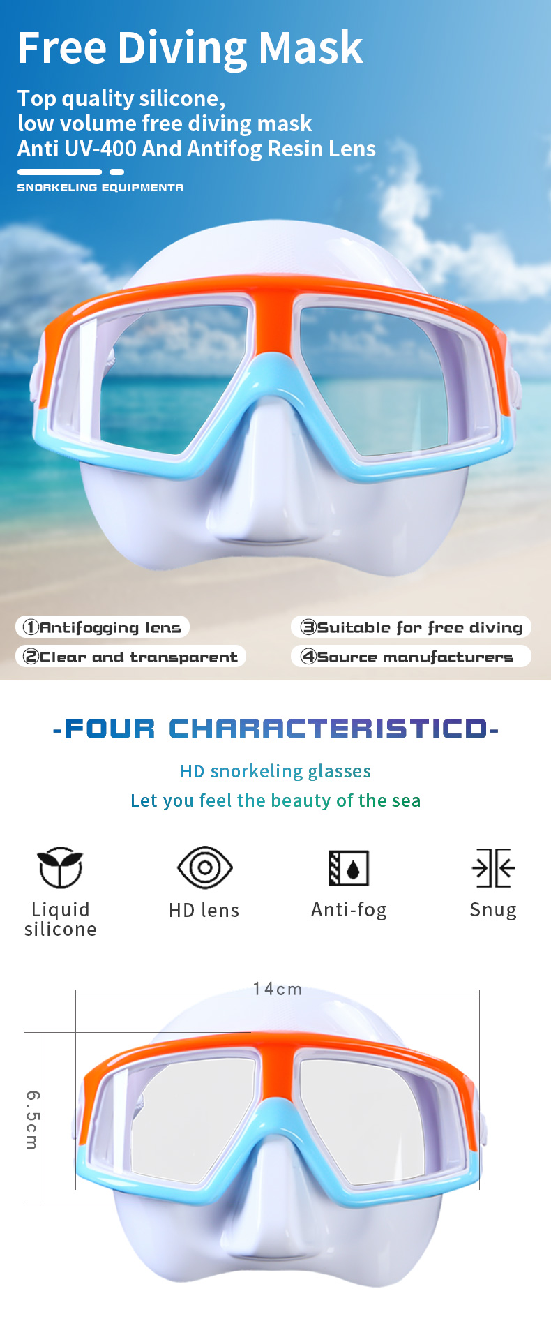 Low Volume Scuba Diving Equipment Set with Silicone Snorkel Mouthpiece Diving Mask