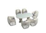 6 Seater 1.97" Cushion Thickness Outdoor Table Chairs