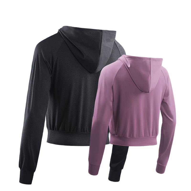 Oem Factory Manufacturer Custom Logo Zipper Crop Top with High Waist Breathable Yoga Athletic Jacket