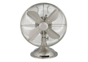 Quality Electric 12 Inch Metal Desk Fan Three Speed Oscillating Personal Antique Nickel wholesale