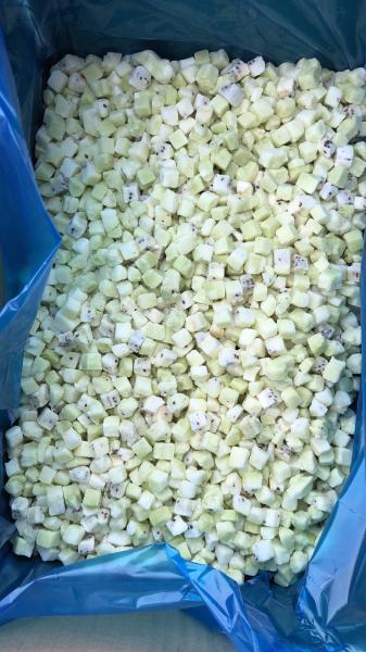 Grade A IQF Green Kiwi Cubes 10*10mm Hayward Frozen Skin Off Fruit Cubes Fresh