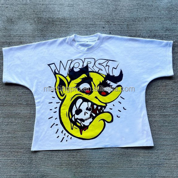 Custom Oversized Distressed T-Shirt with Saw Raw Hem and 100% Cotton Fabric