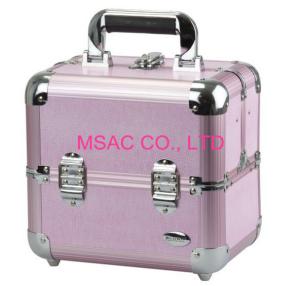 Quality Purple Aluminium Beauty Case 4 Trays Inside Makeup Travel Box Moistureproof wholesale