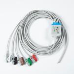 5 Lead Grey AHA Grabber Semi-finished ECG Cable Spare Parts For Hospital
