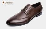 Anti - Slip Italy Handmade Oxford Shoes , Full Grain Leather Mens Brown Formal