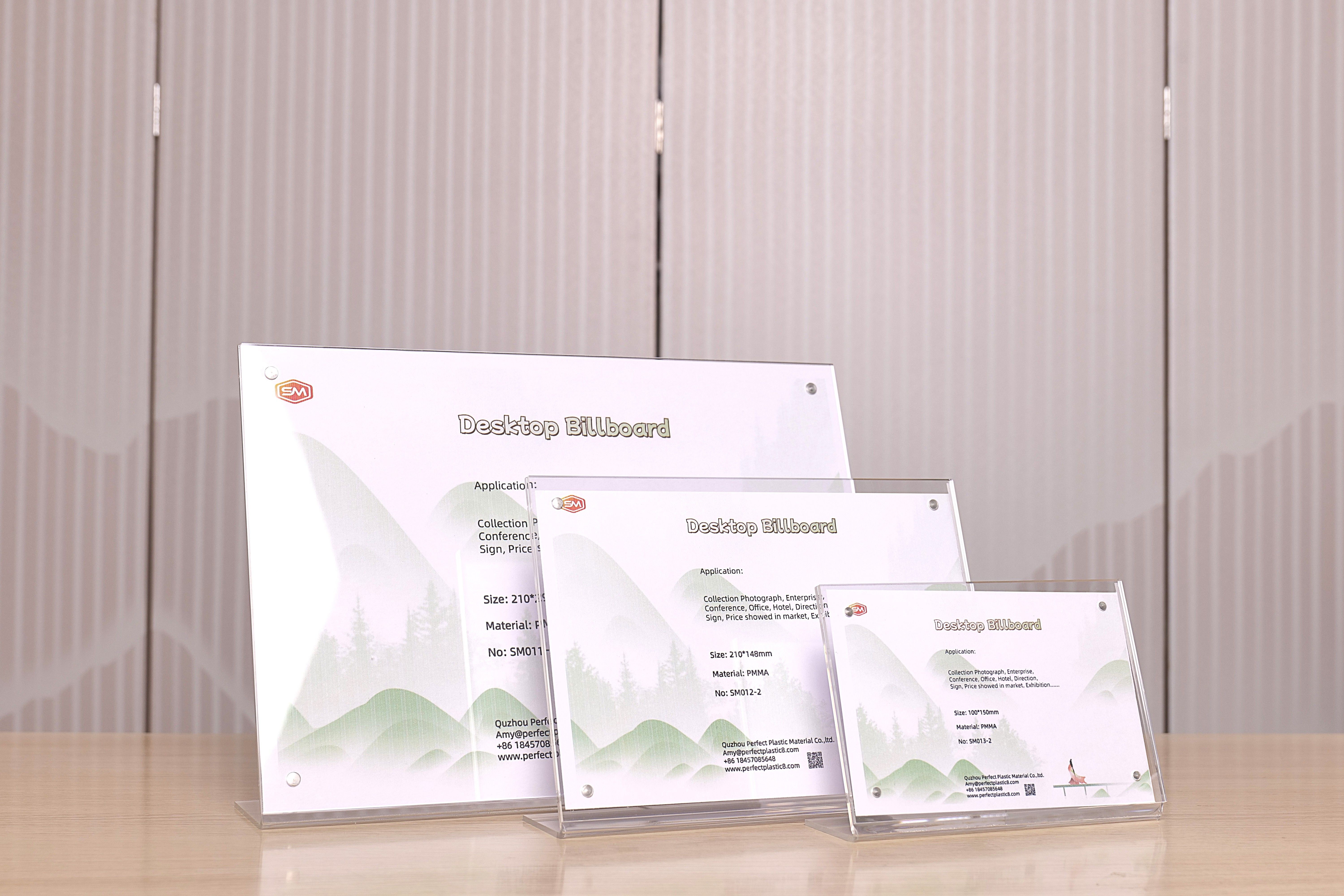 Magnetic L Shape Acrylic Sign Holder Desktop Billboard Table Menu For Hotel Restaurant Display Stand
