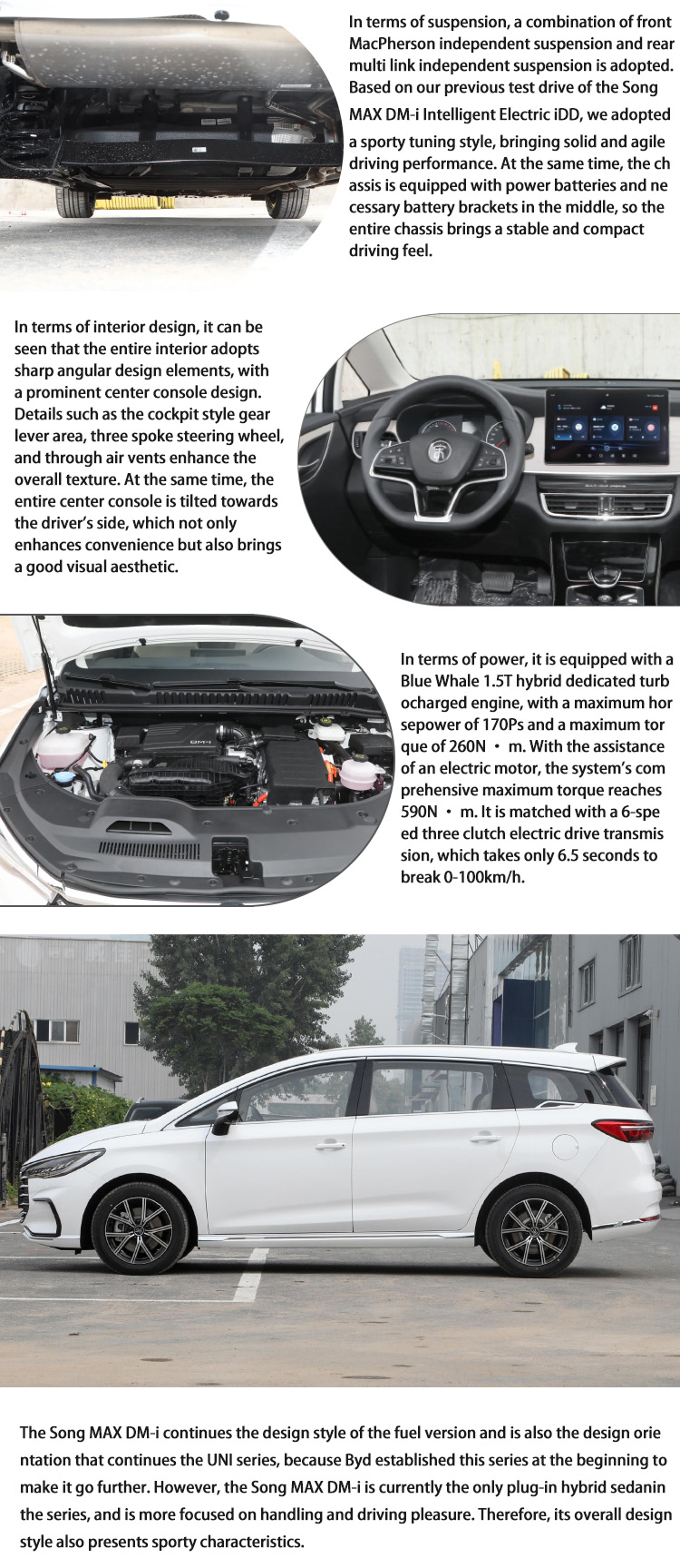Plug In Hybrid MPV 7 Seater Electric New Energy MPV EV Car BYD Song Max