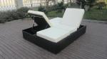 Hand-Woven Rattan Sun Lounger , Outdoor Garden Lounge Chair