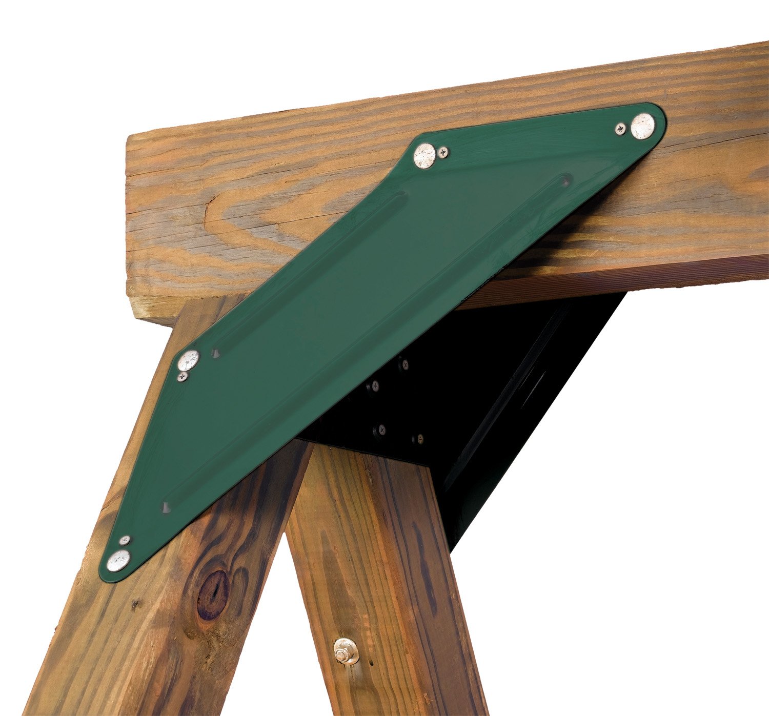 305x92mm Green Coating Metal Steel Swing Set Brackets with Heavy Duty A-Frame Design