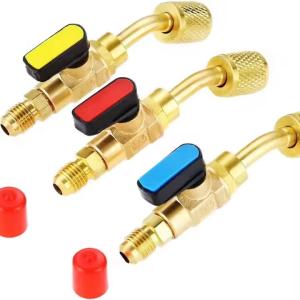 Quality R410A R134A Adapter 1/4\&quot; Air Conditioning Refrigerant Ball Valve Adapter New Refrigerant Dispenser Valve Tool wholesale