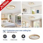 Imitation Wood Grain Finish 23 Inch AC Motor LED Bedroom Ceiling Fan