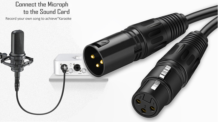 OEM HiFi Microfono Microphone 3 PIN XLR Connector Audio Jack Male To XLR Female DMX Cable