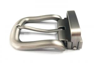 Brushed Gun Metal Nickel Free Replacement Belt Buckle , 1.2 Inch (30 mm) Clamp Belt Buckle With Round Edge