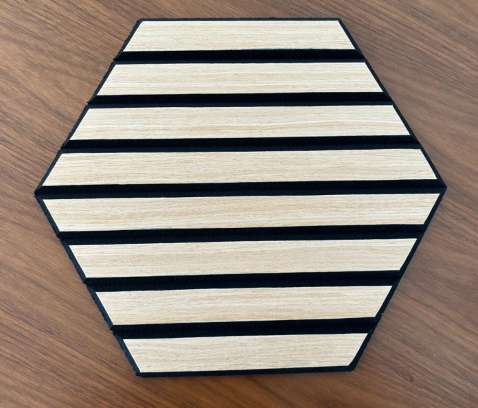 Noiseproof Hexagon Acoustic Wall Panel PET Slat Acoustic Panels Customized