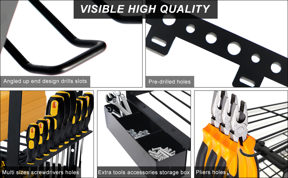 Organize Like a Pro Metal Pegboard Power Tools Storage Organizer with Flexible Design