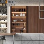 Plywood Acrylic Kitchen Cabinet Door With Aluminium Frame And Sintered Stone