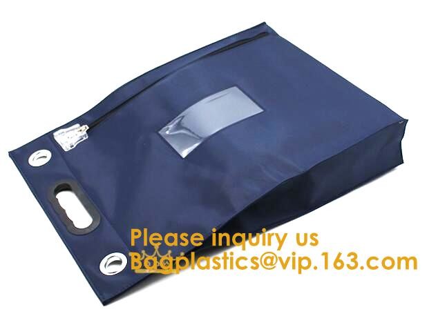 Zipper Vinyl PVC Leather Bank Deposit Bags Bank Deposit Bag With Key Ring,Locking Courier Bag 1000 Denier Nylon Combinat