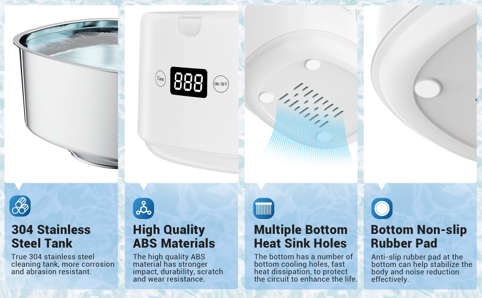 Ultrasonic Cleaner with UV LED Light for Dentures,Jewelry ,Retainer,Dental Mouth Guard,Toothbrush Head