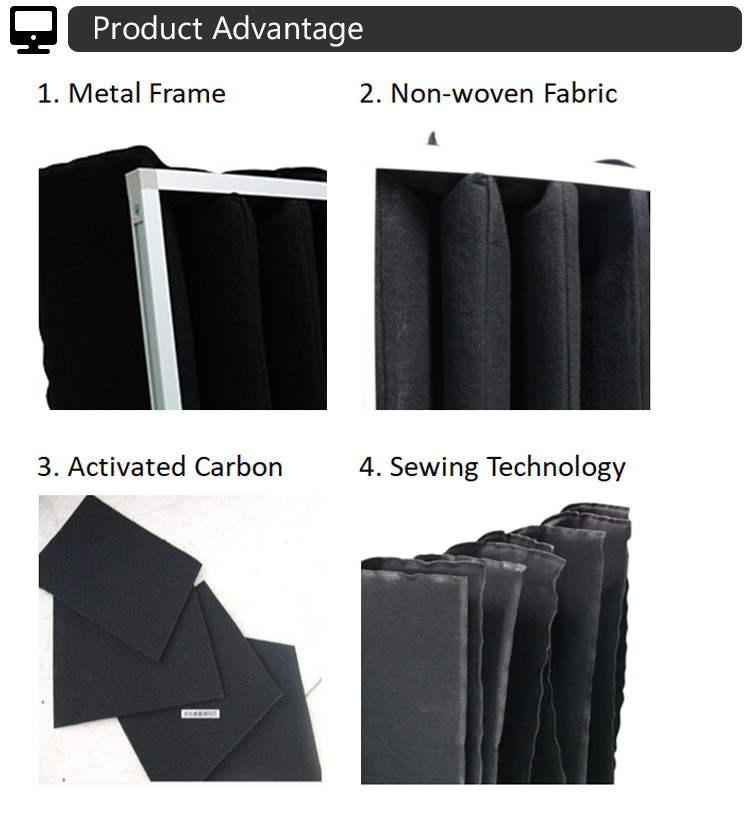 Spray Booth Ventilation Activated Carbon Pocket Air Filter For Clean Room Fan Filter Unit