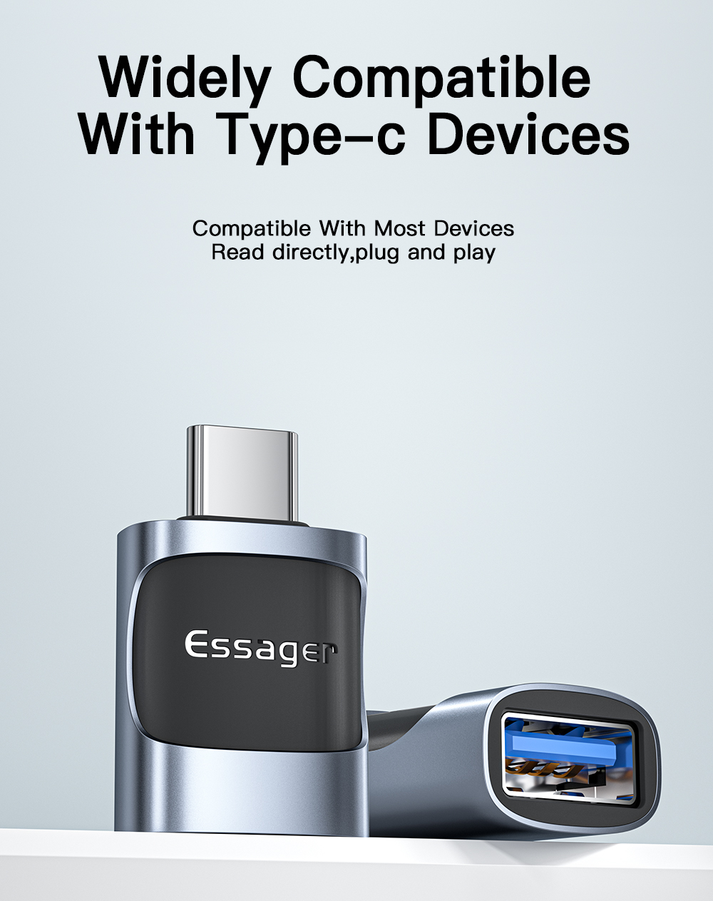 USB3.0 Micro Type C Fast Charging OTG Adapter 5Gbps Transmission 3A